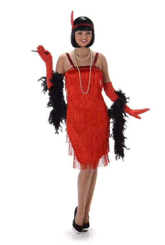 Red 1920's Velvet Flapper Dress
