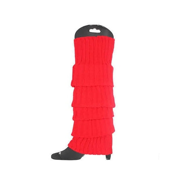 Red Chunky Knit Leg Warmers