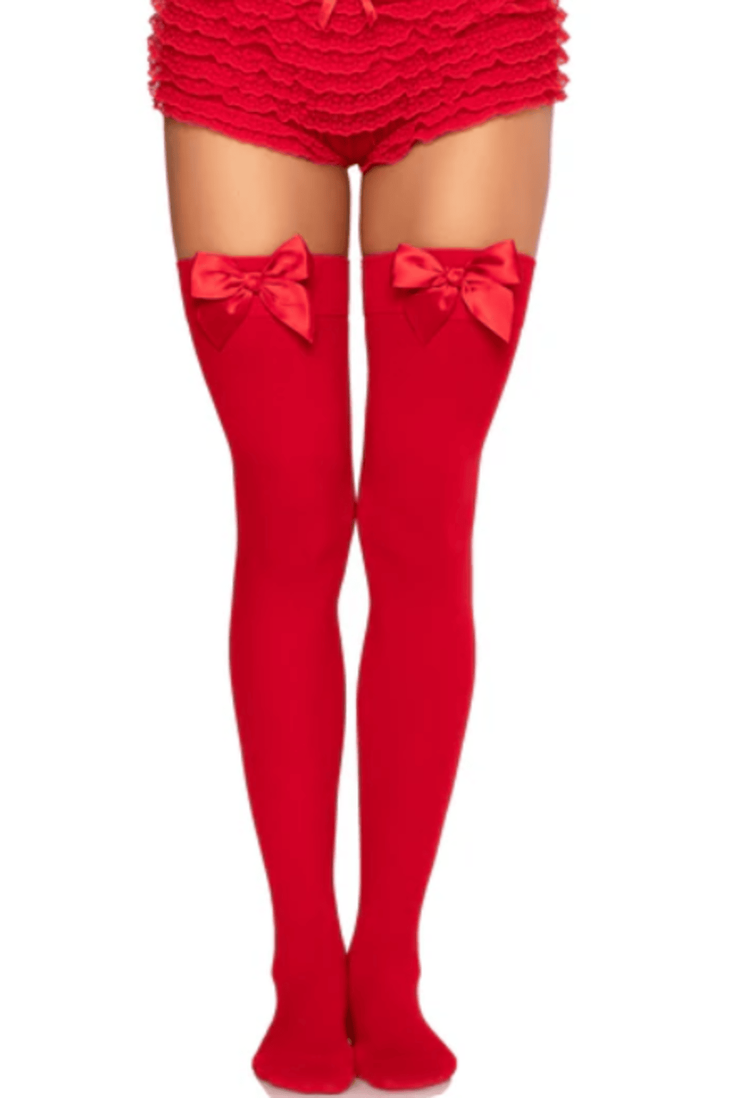 Red Thigh Highs with Red Bows