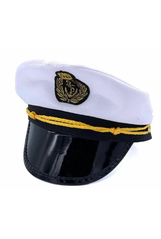 White and Black Sailor's Cap