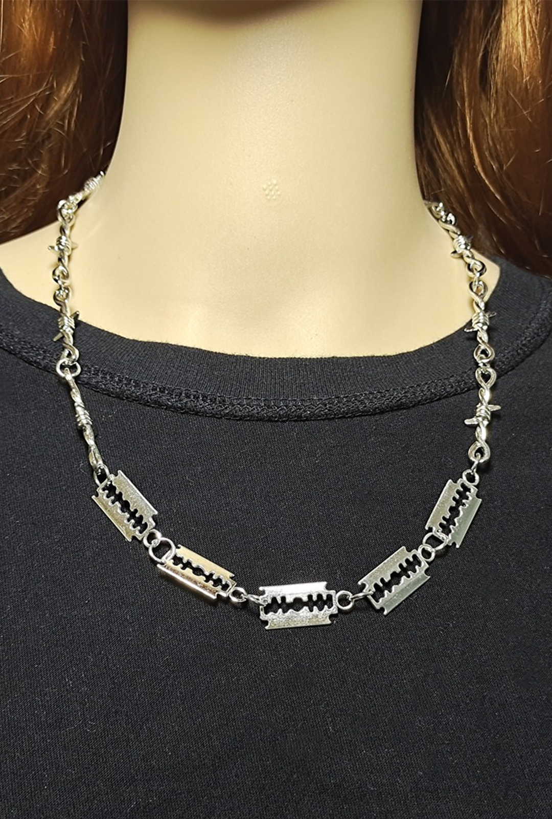 Silver Razor Blade Necklace