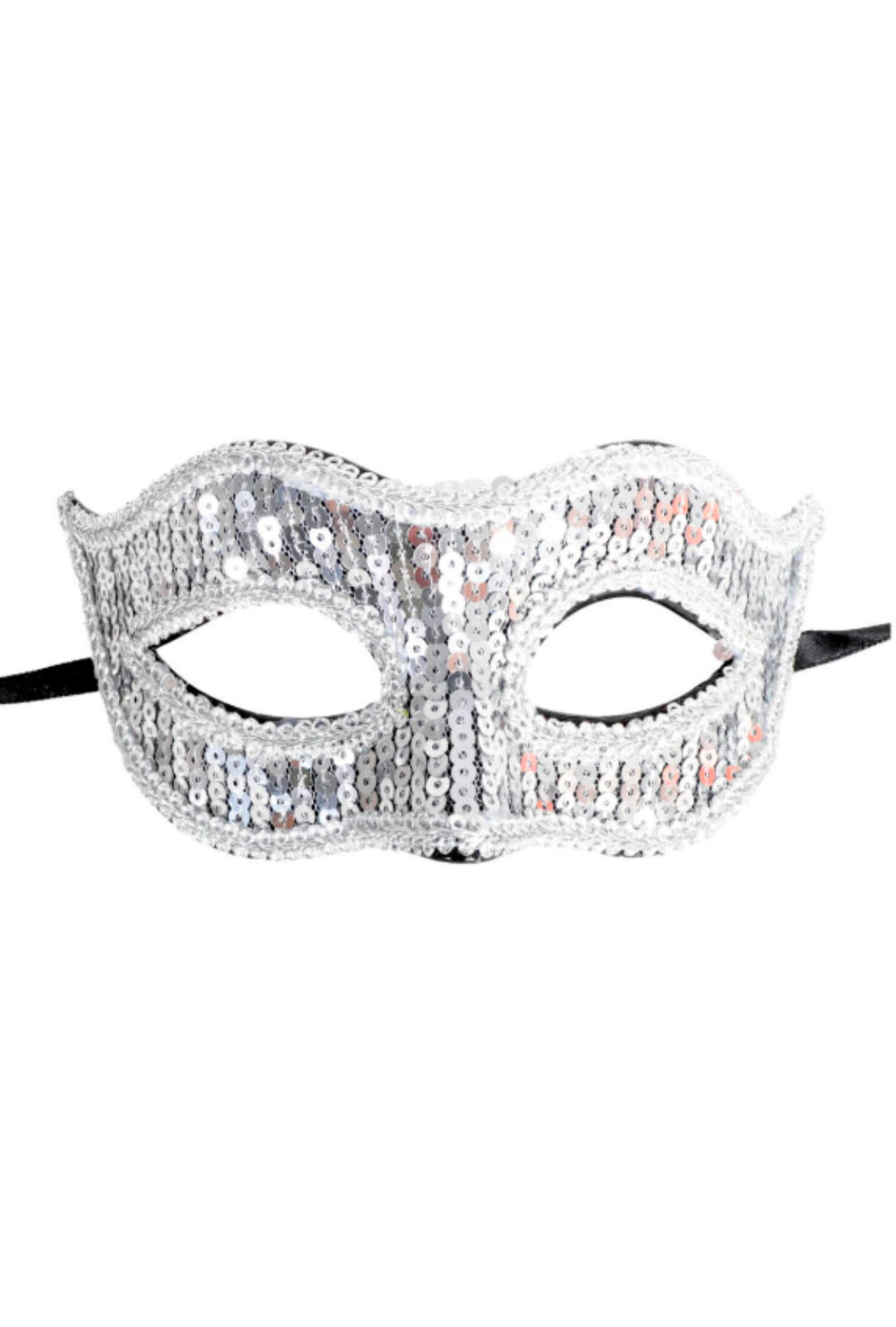 Silver Sequin Masquerade Mask