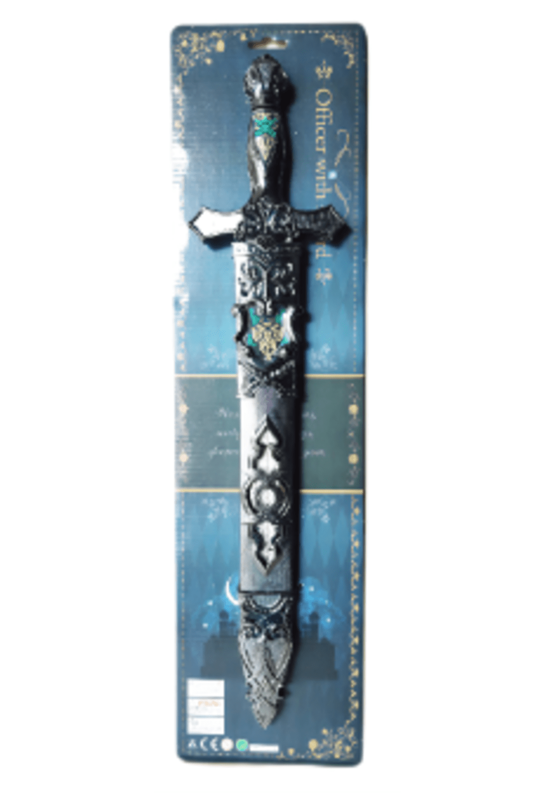 Silver Knight Sword with Black Sheath