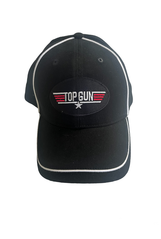 Top Gun Black and White Baseball Cap