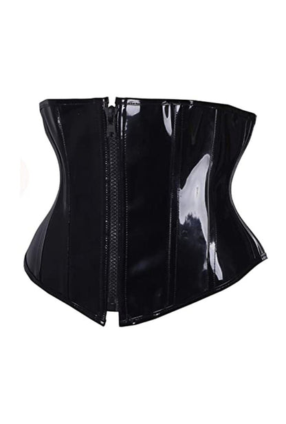 Glossy PU Leather Cincher with Zip