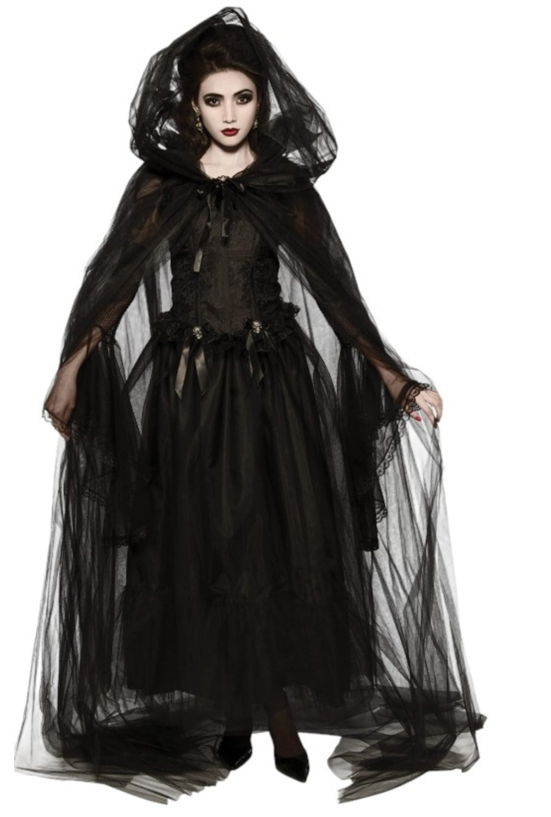 Gothic Hooded Black Cape