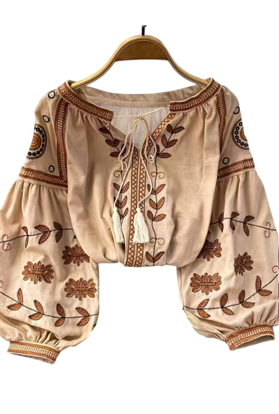 Long Sleeve Boho Tassel Top