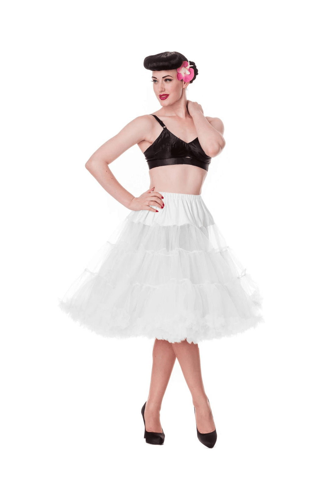 Deluxe Three Tiered White Petticoat