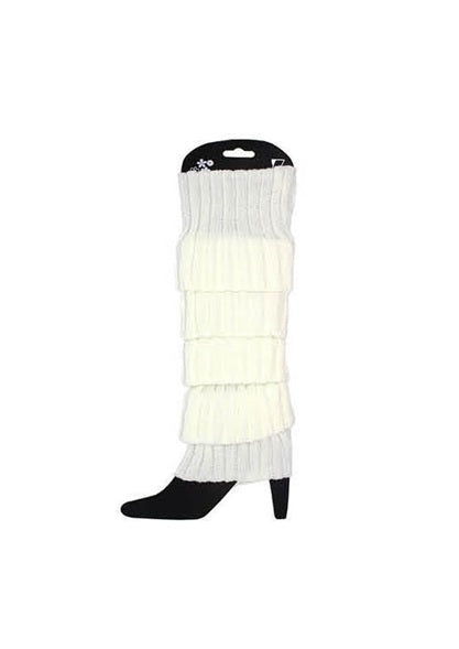 White Chunky Knit Leg Warmers