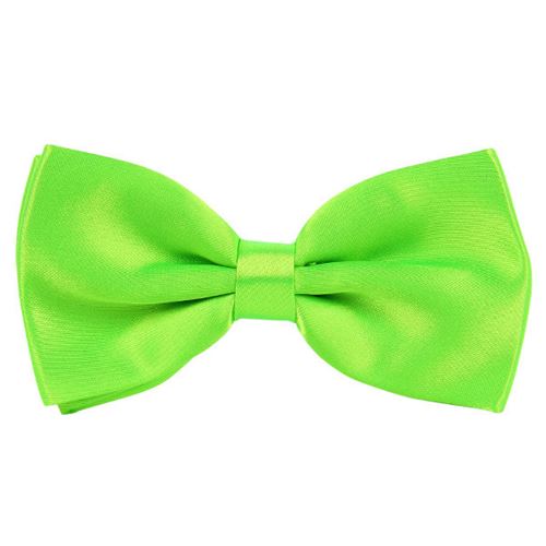 Fluro Green Satin Pre-Tied Bow Tie