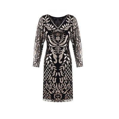 1920s Gold Sequin Long Sleeve Gatsby Dress Perth | Hurly Burly Hurly-Burly 1920s Gold Sequin Long Sleeve Gatsby Dress Perth | Hurly Burly Hurly-Burly