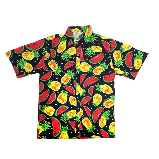 Pineapple and Watermelon Print Hawaiian Shirt