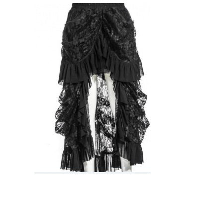 Black Lace High Low Skirt - Main Image