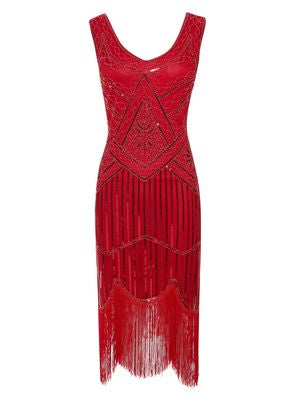 Red Sequined 1920's Gatsby Dress
