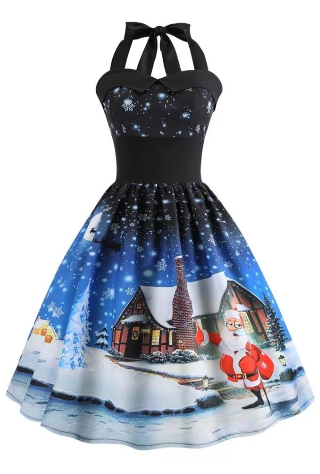 Winter Night Blue Christmas Dress Winter Night Blue Christmas Dress
