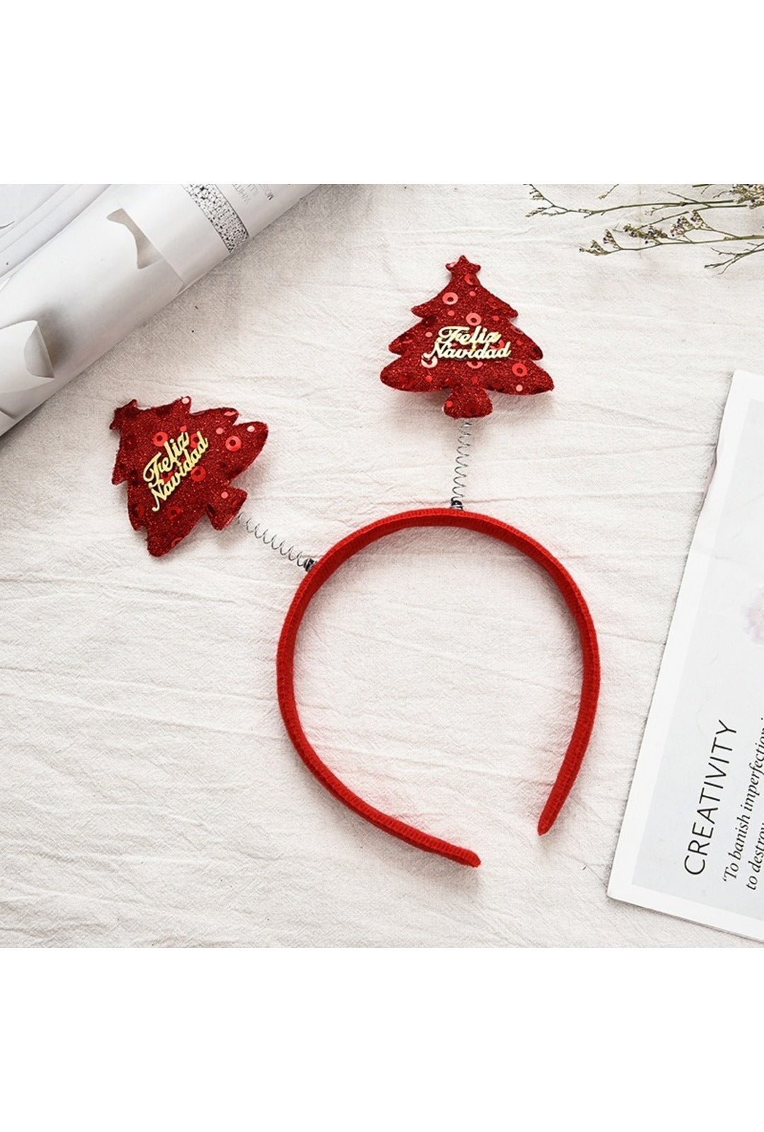 Red Christmas Tree Head Bopper