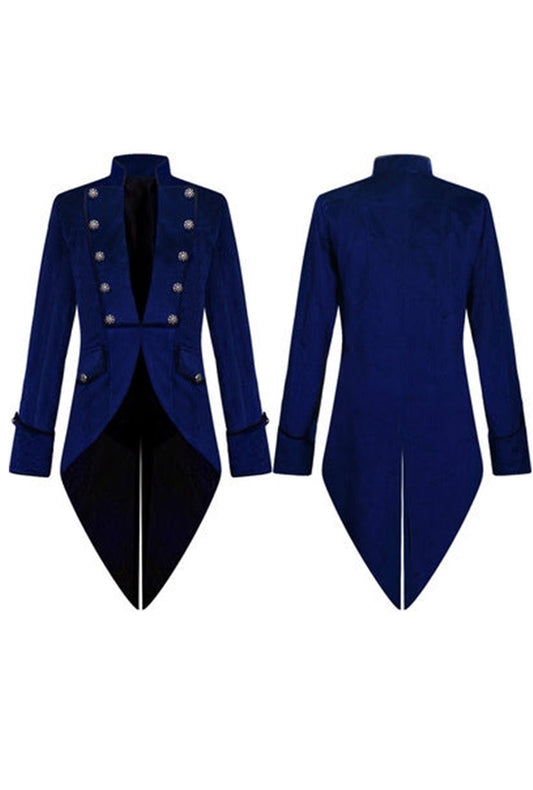 Men's Blue Velvet Regency Style Tail Coat