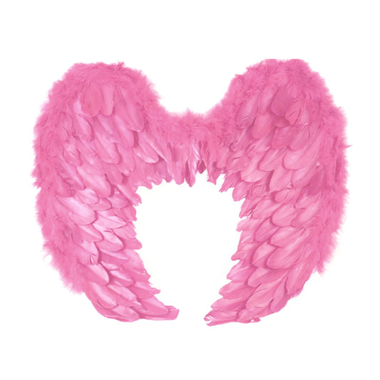 Large Soft Pink Curved Feathered Wings