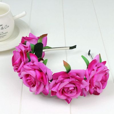 Fuchsia Pink Rose Headband