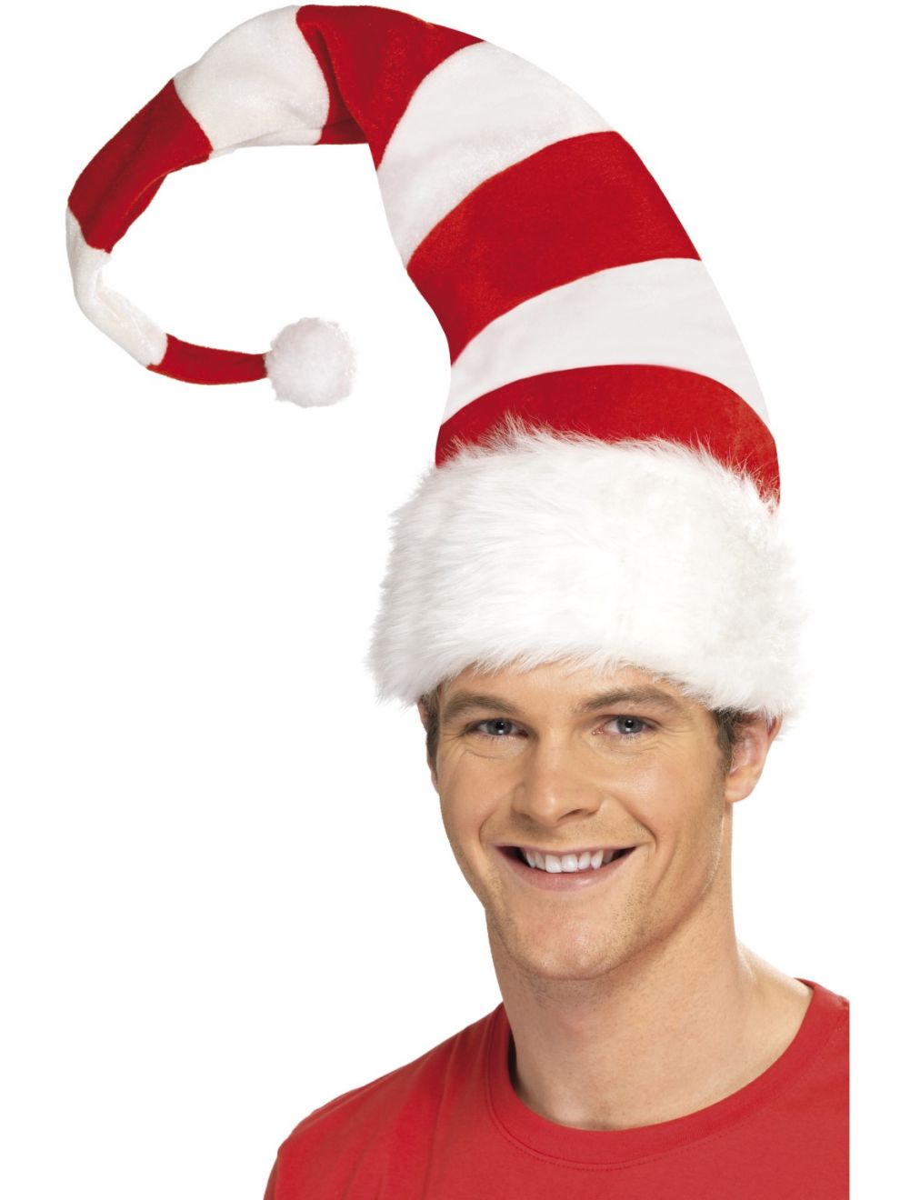 Tall Striped Santa Hat