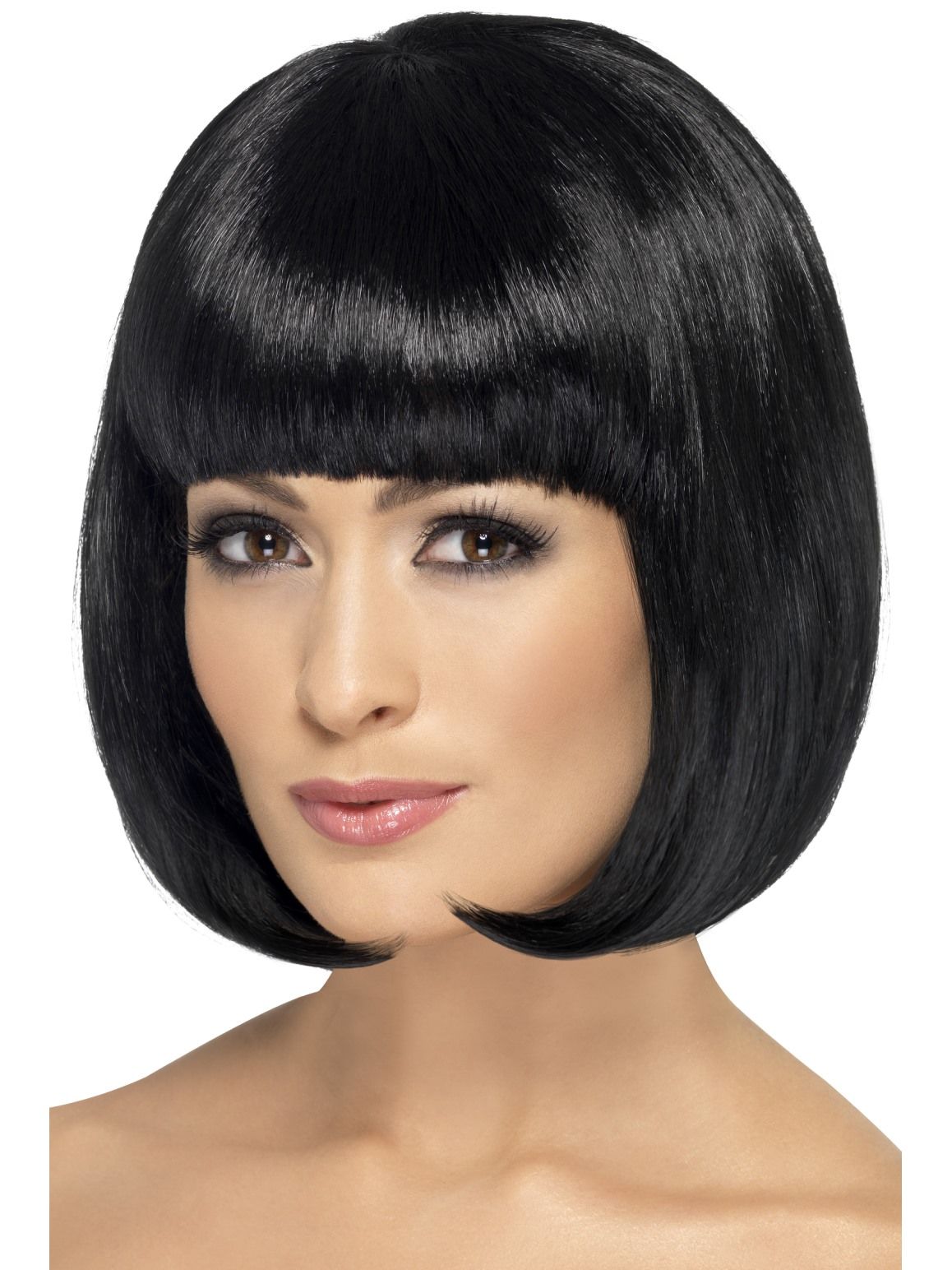 Black bob deals wig with fringe