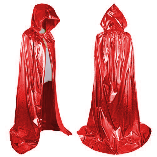 Red Metallic Hooded Cape