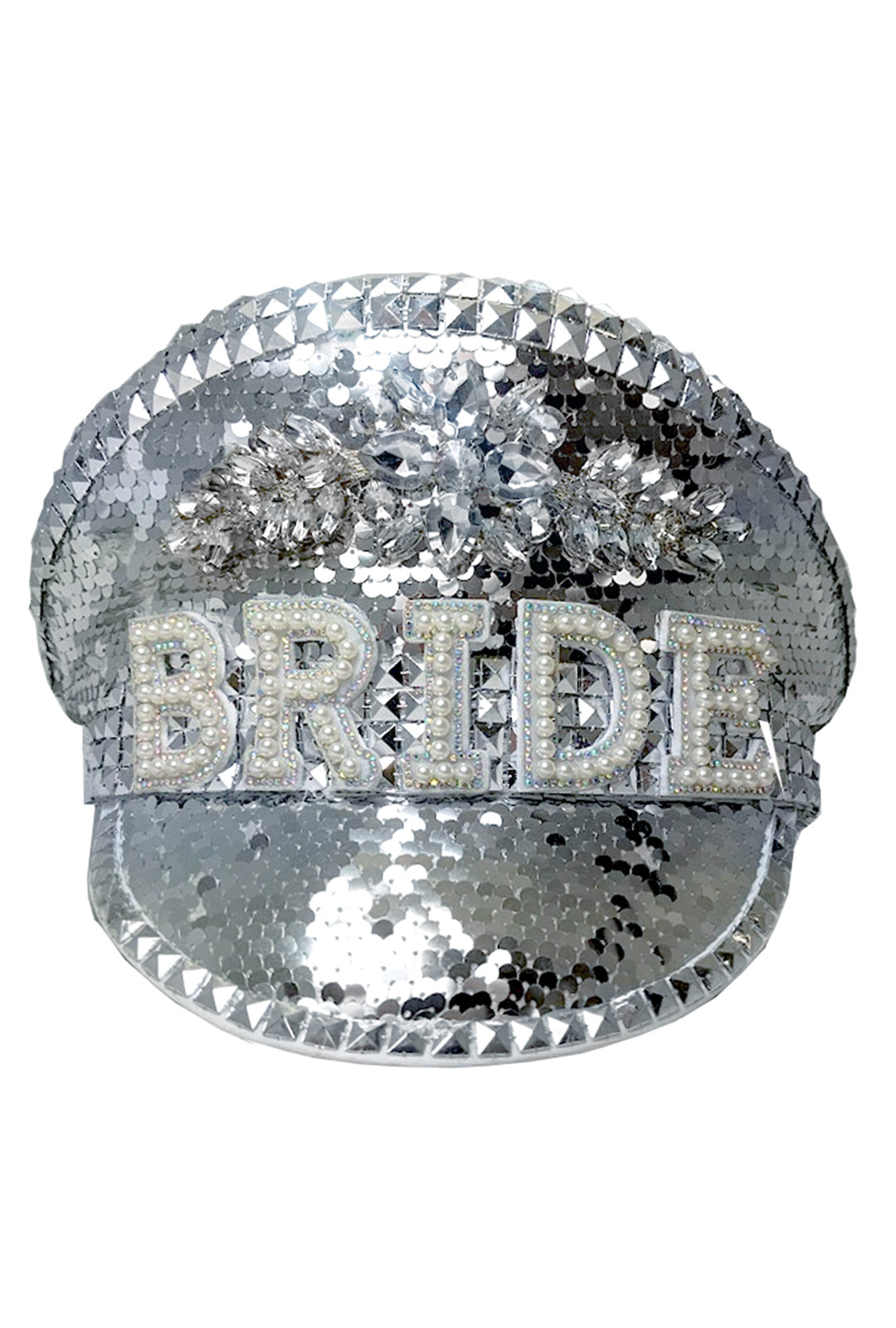 Silver Sequin Bride Cap
