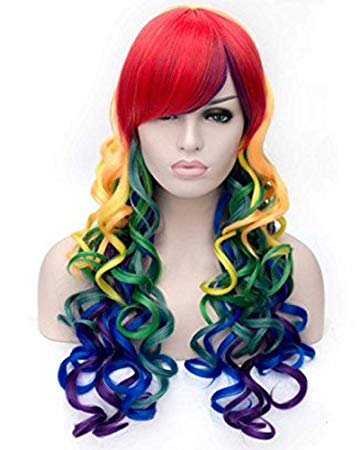 Rainbow Curly Deluxe Wig