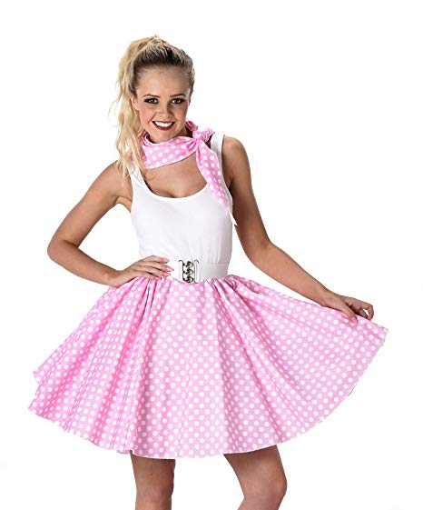 Pastel Pink 1950's Polka Dot Skirt and Necktie