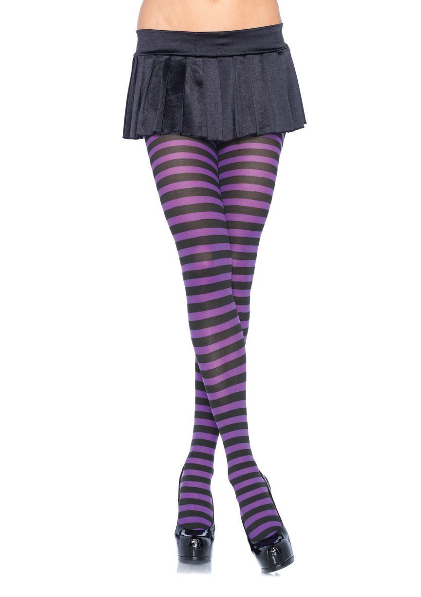 Black and Purple Striped Pantyhose