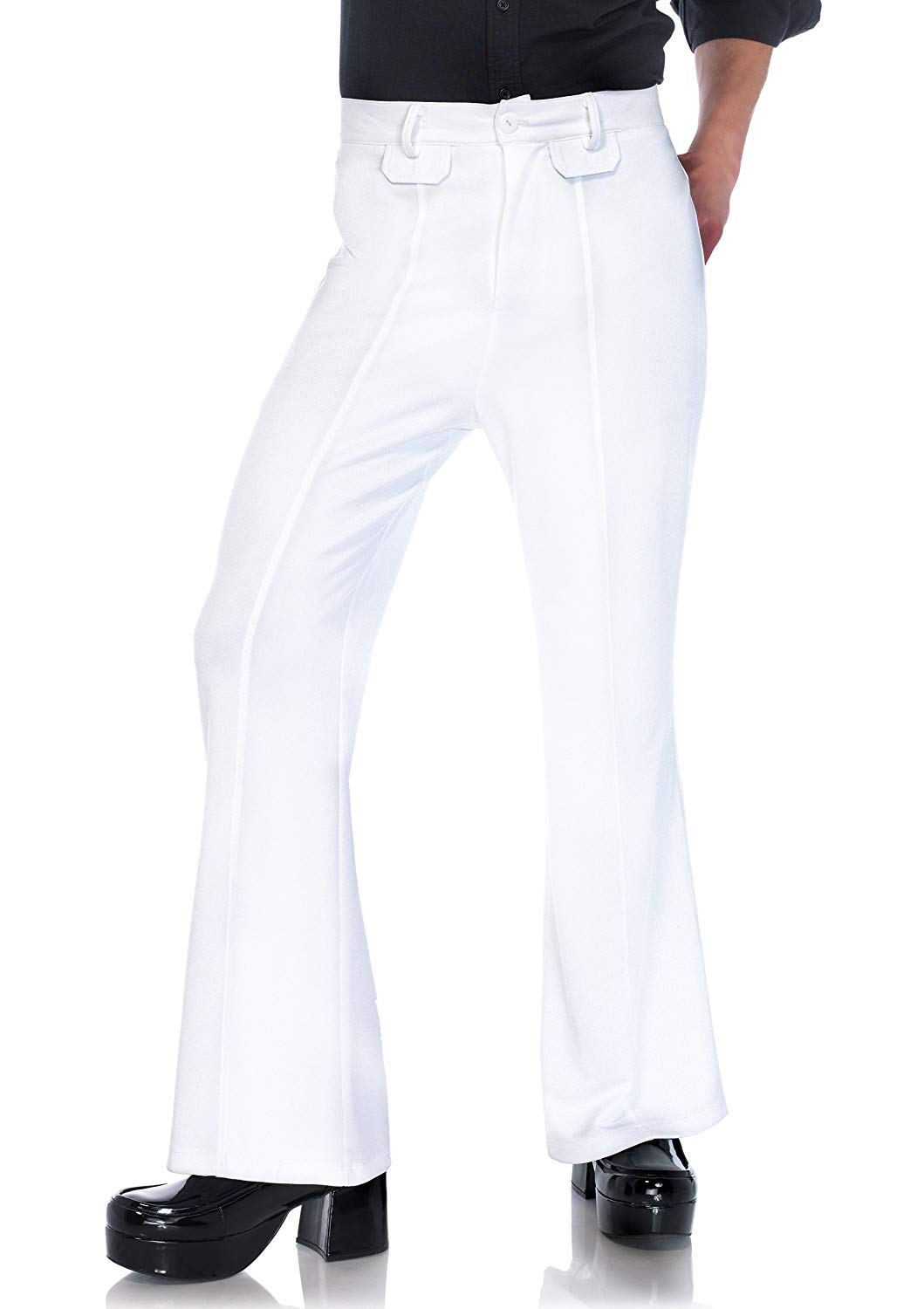 Mens Bell Bottom Flare Pants White
