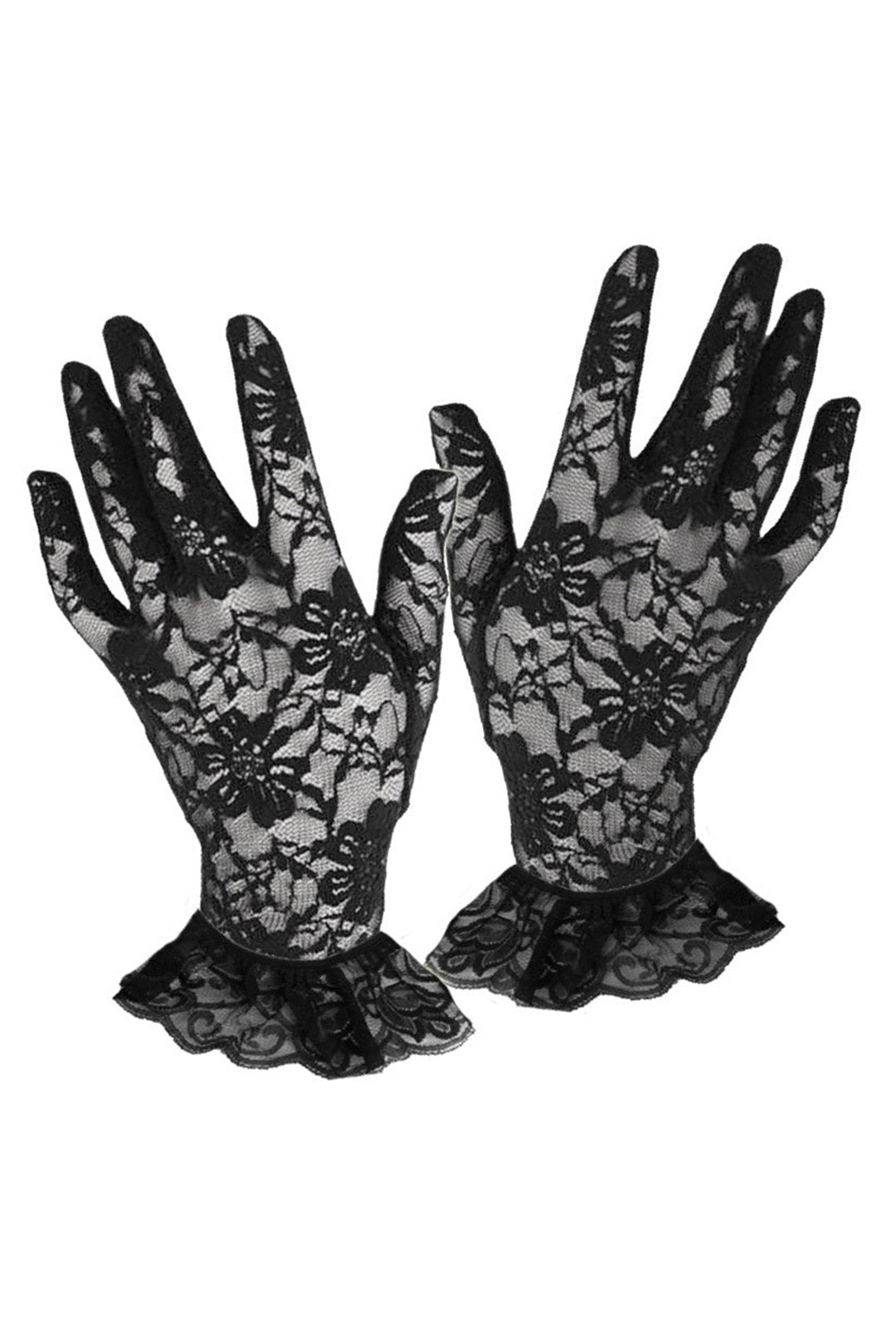Short Black Lace Gloves