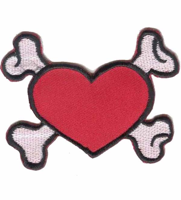 Heart & Crossbones Iron on Patch
