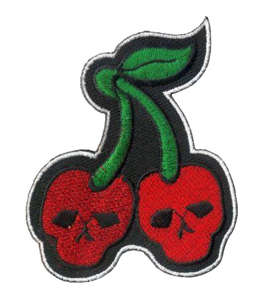 Cherry Skulls Iron on Patch