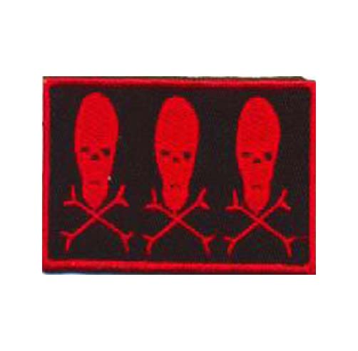 Red Skulls & Crossbones Iron on Patch
