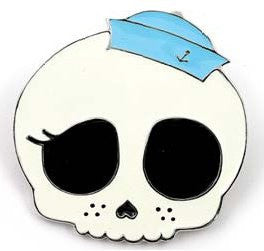 Cute Skull with Blue Sailor Cap Belt Buckle