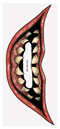 Clown Big Mouth Temporary Face Tattoo