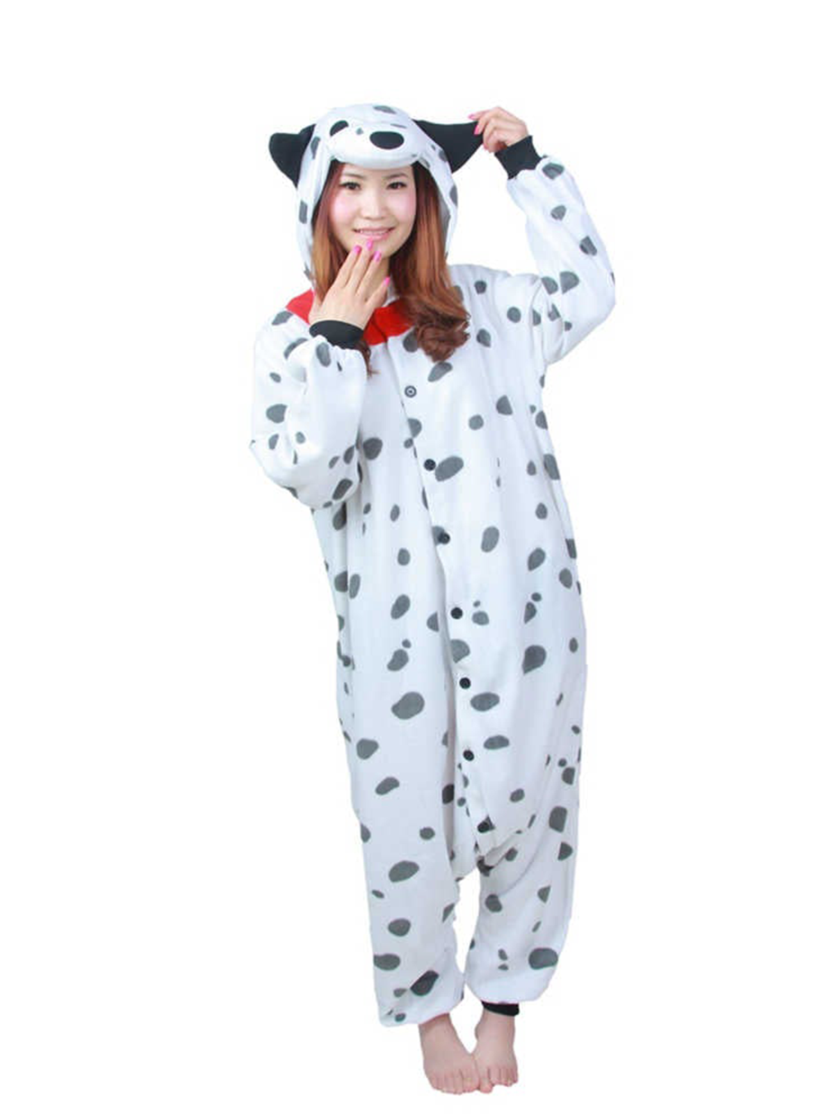 dalmation dog style onesie wiht ears and collar