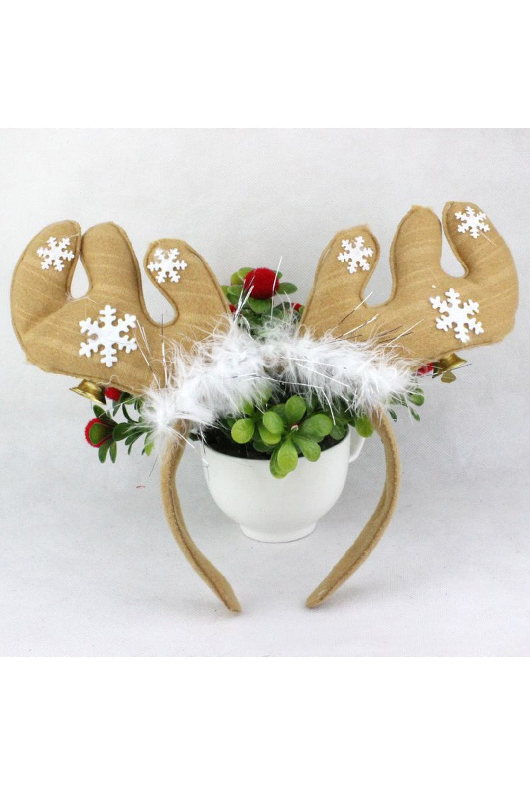 Tan Reindeer Antler Headband