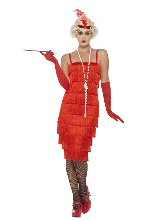 Long Red 1920's Flapper Costume