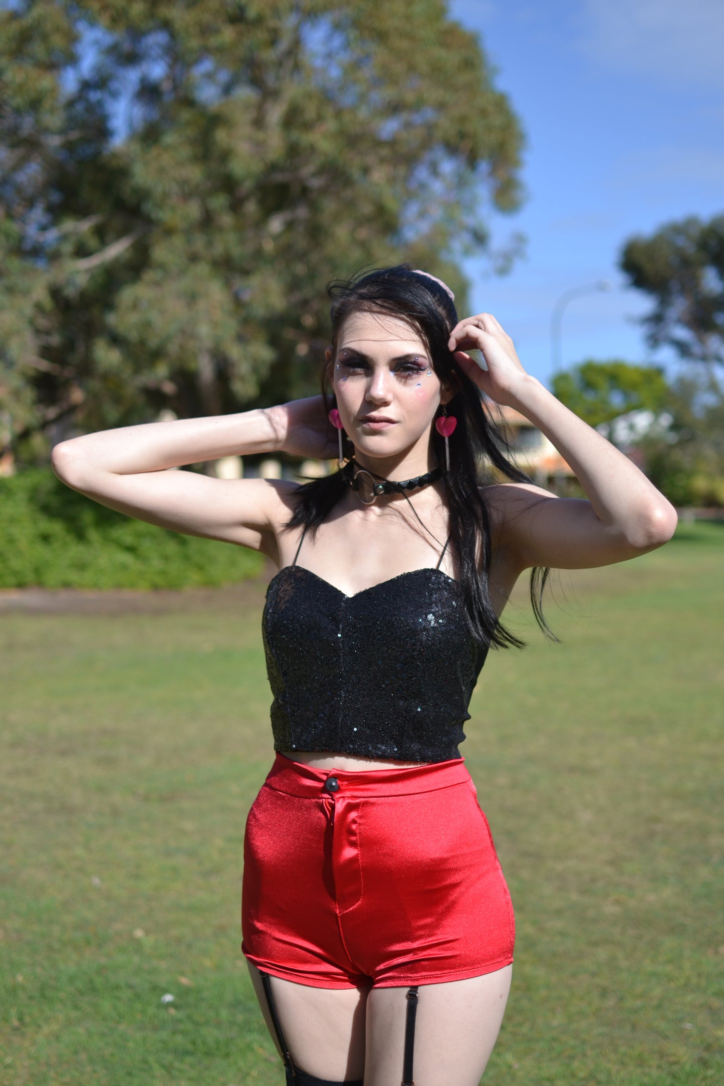 Mini Red Satin Hot Pants