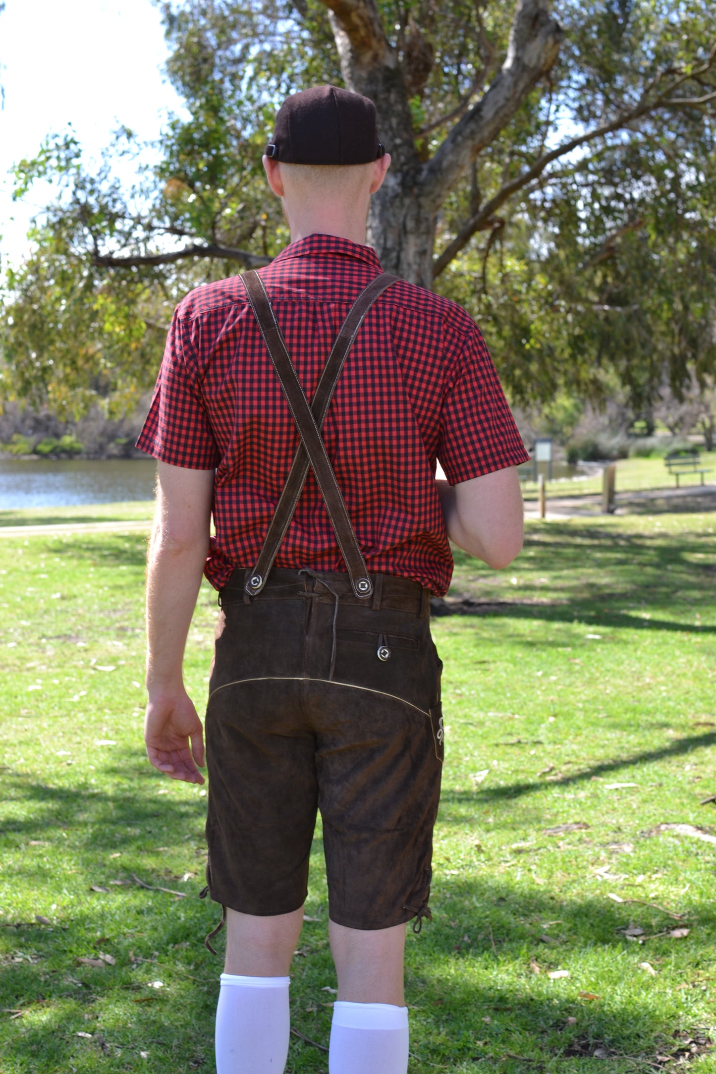 Chocolate Brown Authentic Leather German Lederhosen Shorts