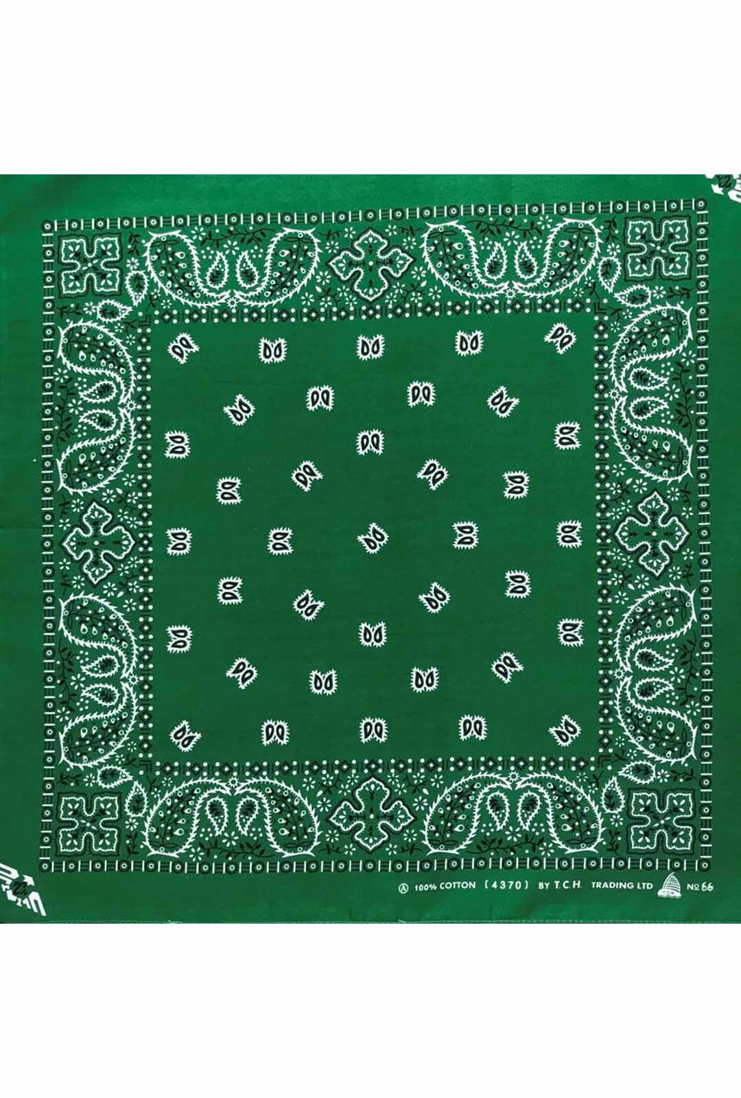 dark irish green bandana. 100% cotton. 51cm square. st patricks day.