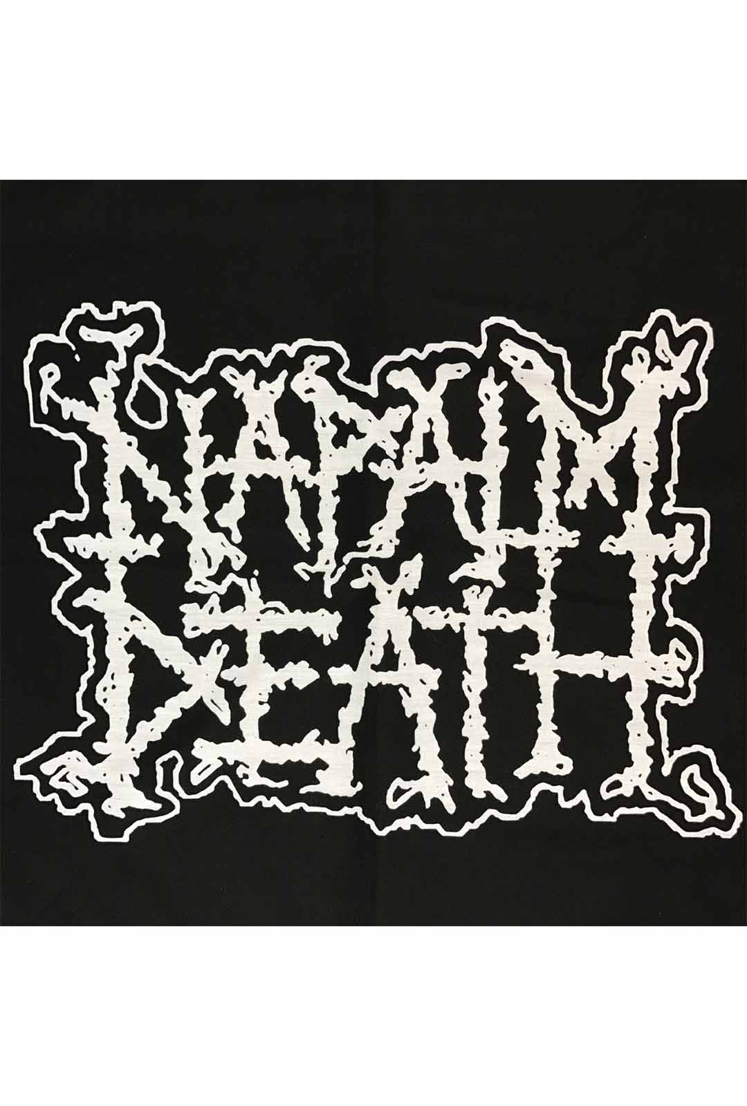 black bandana with large napalm death logo