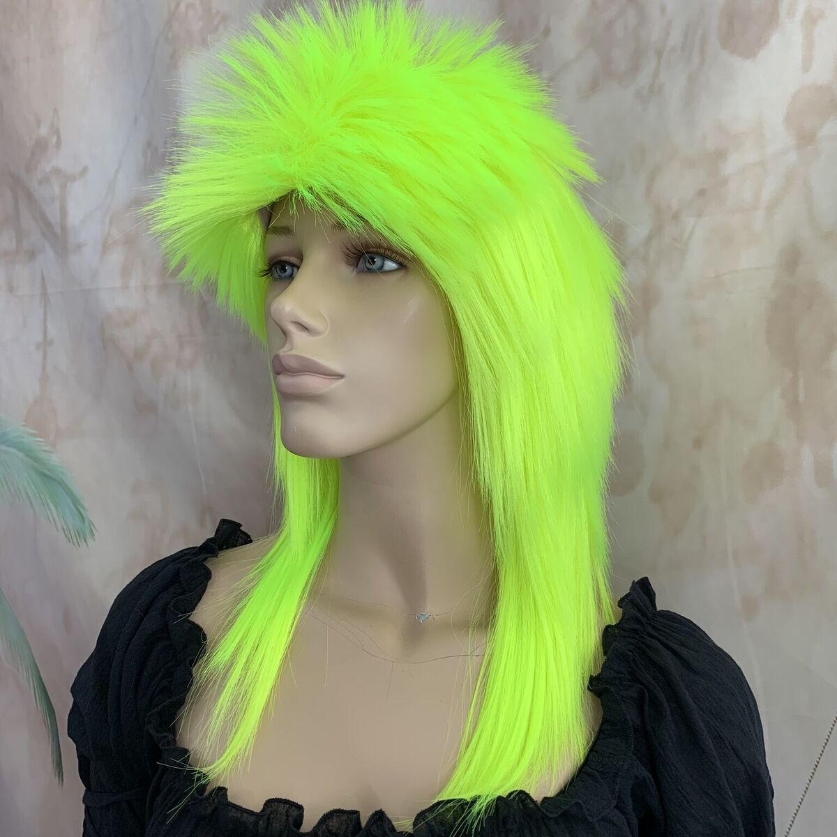 Green clearance mullet wig