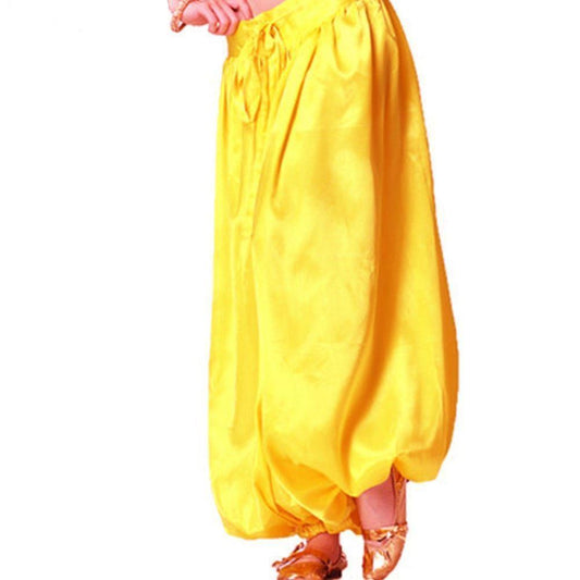 Yellow Satin Harem Pants