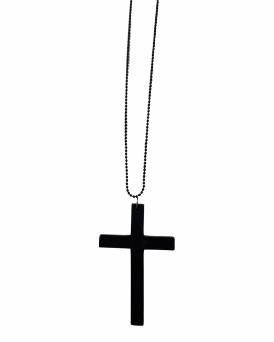 Large Wooden Cross Necklace