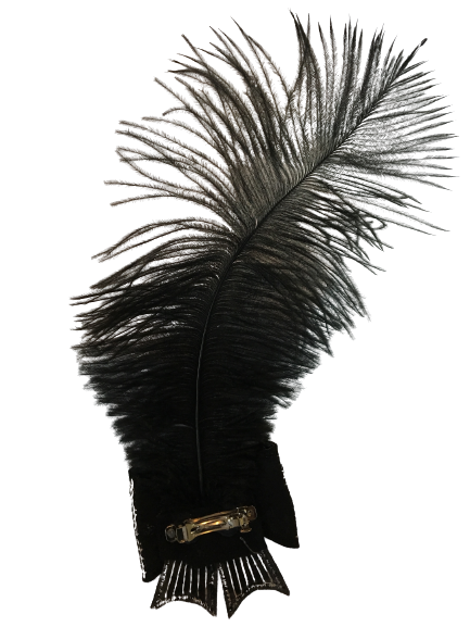 Sequinned Feathered Hair Bow