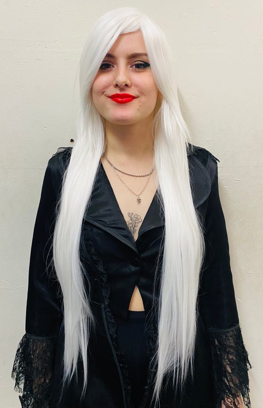 Deluxe Extra-Long Straight White Wig