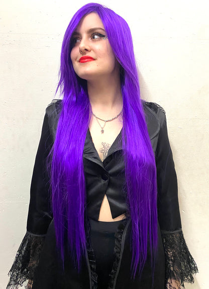 Deluxe Extra-Long Straight Purple Wig